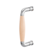 Pull handle Ika satin stainless steel with beech wood 157x62mm