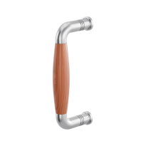 Pull handle Ika satin stainless steel with cherrywood 157x62mm