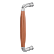 Pull handle Ika satin stainless steel with cherrywood 207x63mm