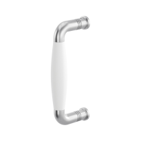Pull handle Ika satin stainless steel with white 157x62mm
