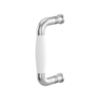 Pull handle Ika satin stainless steel with white