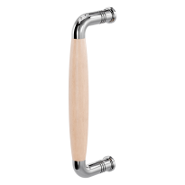 Pull handle Ika polished stainless steel with beech wood 207x63mm