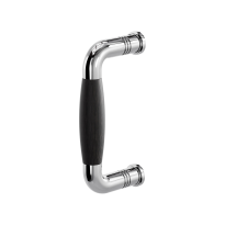 Pull handle Ika polished stainless steel with ebony