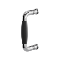 Pull handle Ika polished stainless steel with black
