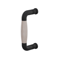 Pull handle Ika black with oak whitewash