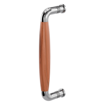 Pull handle Ika polished stainless steel with cherrywood 207x63mm