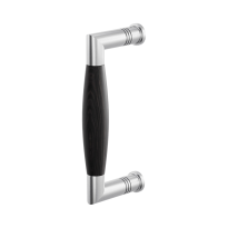 Door pull handle Ika satin stainless steel with ebony 157x62mm