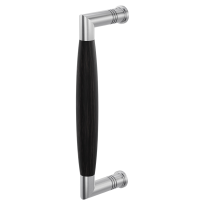 Door pull handle Ika satin stainless steel with ebony 207x63mm