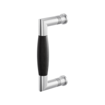 Door pull handle Ika satin stainless steel with ebony