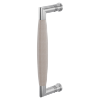 Door pull handle Ika satin stainless steel with oak whitewash 207x63mm