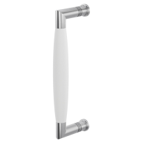 Door pull handle Ika satin stainless steel with white 207x63mm