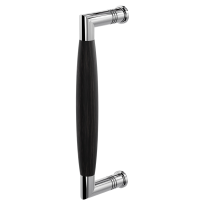 Door pull handle Ika polished stainless steel with ebony 207x63mm