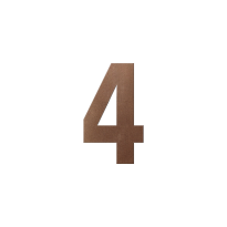 GPF Bronze blend house number 4 L, 200 mm