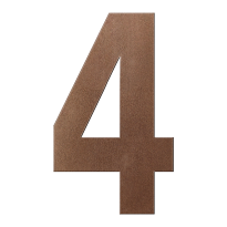 GPF Bronze blend house number 4 XXL, 400 mm