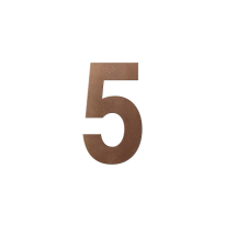 GPF Bronze blend house number 5 L, 200 mm