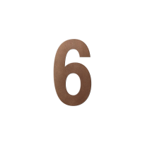 GPF Bronze blend house number 6 L, 200 mm