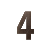GPF Dark blend house number 4 XL, 250 mm