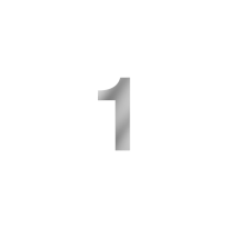 GPF polished stainless steel house number 1, 150 mm