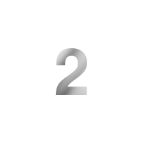 GPF polished stainless steel house number 2, 150 mm