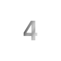 GPF polished stainless steel house number 4, 150 mm