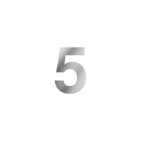 GPF polished stainless steel house number5, 150 mm