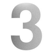 GPF stainless steel satin house number 3 XXL, 400 mm