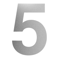 GPF stainless steel satin house number 5 XXL, 400 mm