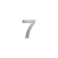 GPF stainless steel satin house number 7, 150 mm