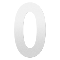 GPF white house number 0 XXL, 400 mm