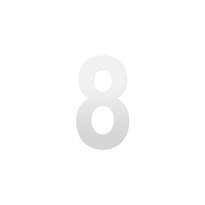 GPF white house number 8 L, 200 mm