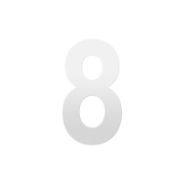 GPF white house number 8 XL, 250 mm