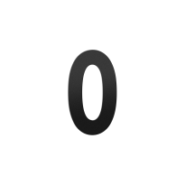GPF black house number 0 L, 200 mm