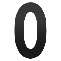 GPF black house number 0 XXL, 400 mm