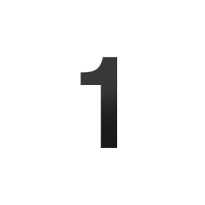 GPF black house number 1 L, 200 mm