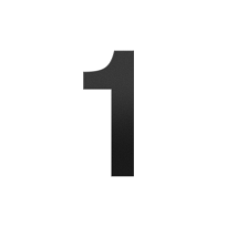 GPF black house number 1 XL, 250 mm