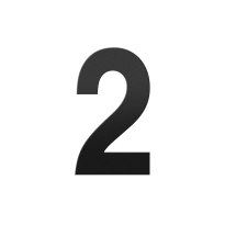 GPF black house number 2 XL, 250 mm