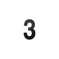 GPF stainless steel satin house number 3, 150 mm