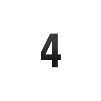 GPF stainless steel satin house number 4, 150 mm