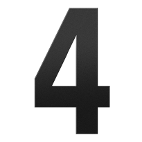 GPF black house number 4 XXL, 400 mm