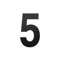 GPF black house number 5 XL, 250 mm
