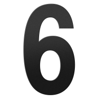 GPF black house number 6 XXL, 400 mm