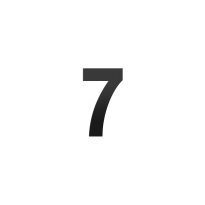 GPF stainless steel satin house number 7, 150 mm