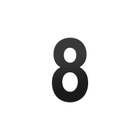 GPF black house number 8 L, 200 mm