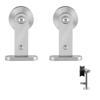 GPF0512.09 sliding door hanger set Kiva stainless steel for the purpose of an extra door