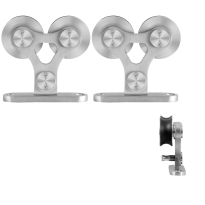 GPF0516.09 sliding door hanger set Twin stainless steel for the purpose of an extra door