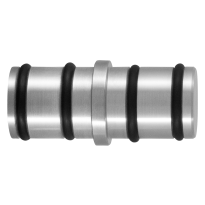 GPF0587.09 track connector round rail for sliding door systems stainless steel