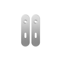 GPF1100.10 short backplate rounded lock 56 satin stainless steel