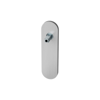 GPF1100.10 short backplate rounded satin stainless steel with welded knob fastener