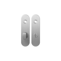 GPF1100.10 short backplate rounded bathroom 63/8 big knob satin stainless steel