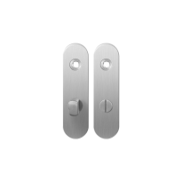 GPF1100.10 short backplate rounded bathroom 63/8 normal knob satin stainless steel